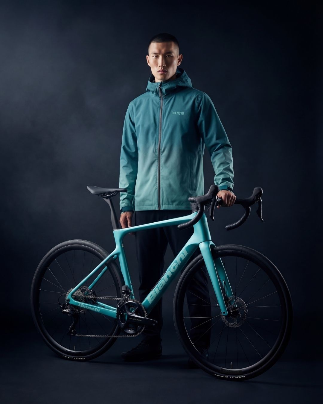 Giacca impermeabile gradiente Bianchi